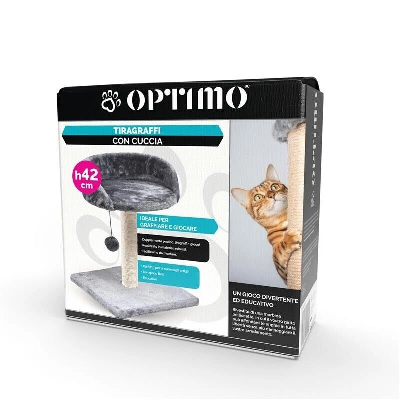 OPTIMO TIRAGRAFFI PER GATTI CON CUCCIA GIOCO DA 42 CM