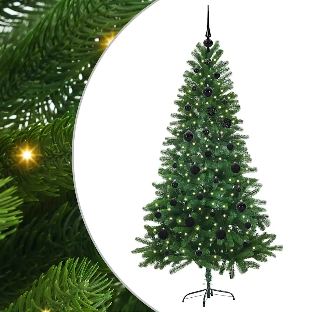 Albero di Natale | Decorazioni natalizie con 150 LED con supporto Verde 150 cm PE
