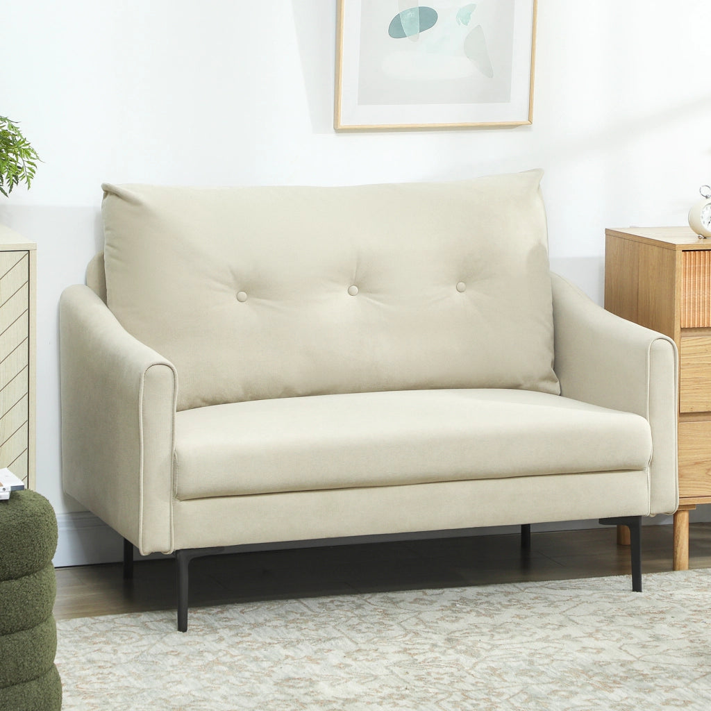 Divano 2 posti in tessuto ¨C zephmum ¨C crema 80x90x90