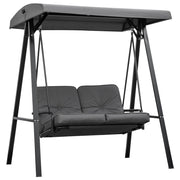 Dondolo 2 Posti per Giardino con Cuscini ¨C Zephmum ¨C Grigio, Acciaio, Poliestere, 144x117x173 cm