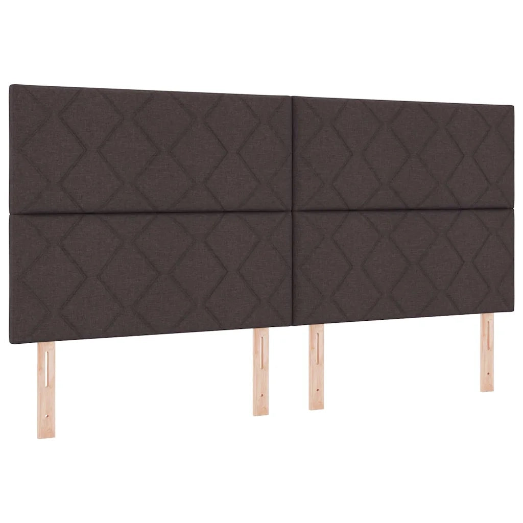 Letto a Sorgente LED Marrone Scuro 200 x 200 cm Tessuto