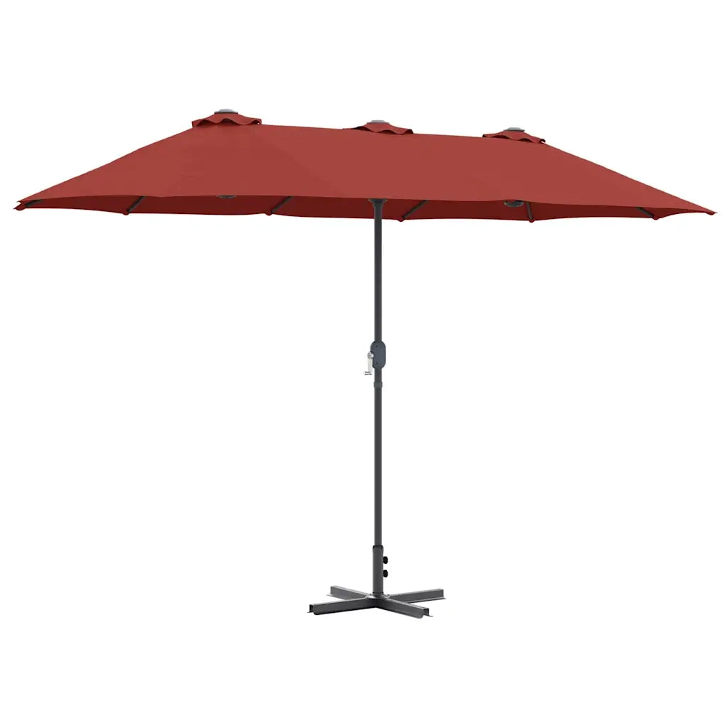 vidaXL Ombrello da giardino Terracotta 370 x 197 x 239 cm