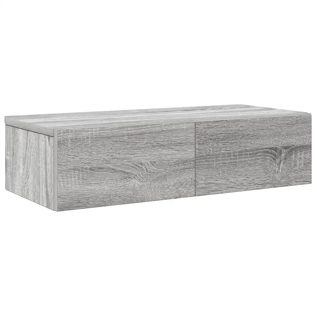 Scaffale a Parete con Cassetti Grigio 60x26,5x15 cm Truciolato 859973