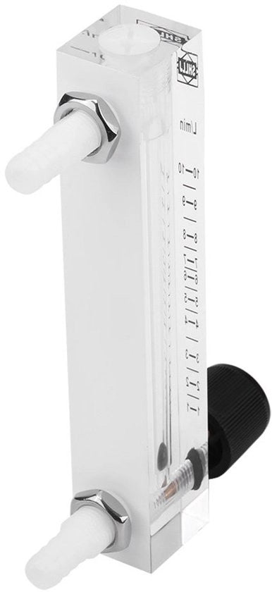 Misuratore di flusso di gas 1-10 LPM - Regolatore di flusso - Misuratore di flusso d'aria - Misuratore di ossigeno - Connettori 8 mm - Precisione 5% - Misuratore di flusso