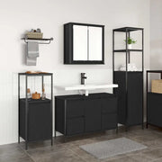 Set di mobili per il bagno 3 pcs Rovere Nero Legno multistrato 3328379