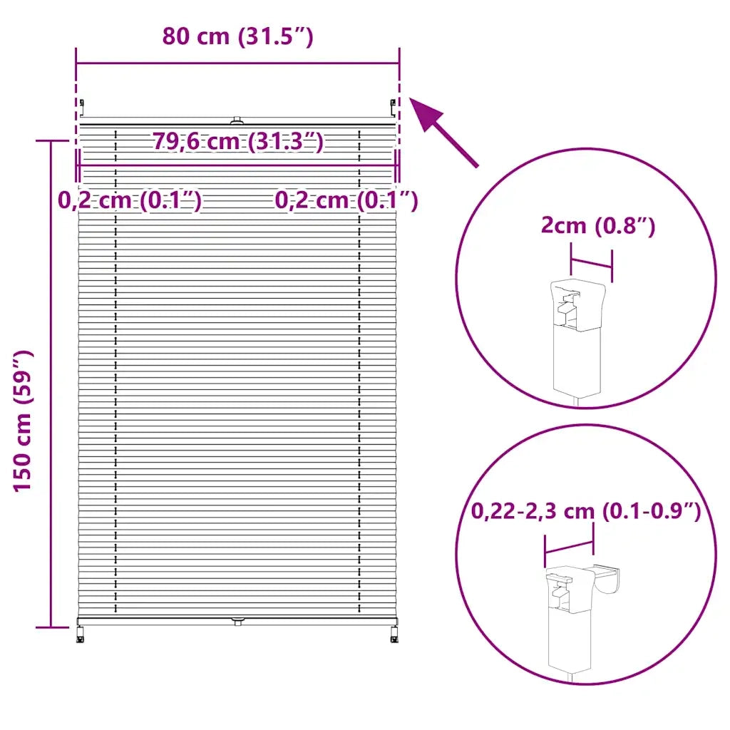 Tenda plissÃ¨ 80x150cm Crema