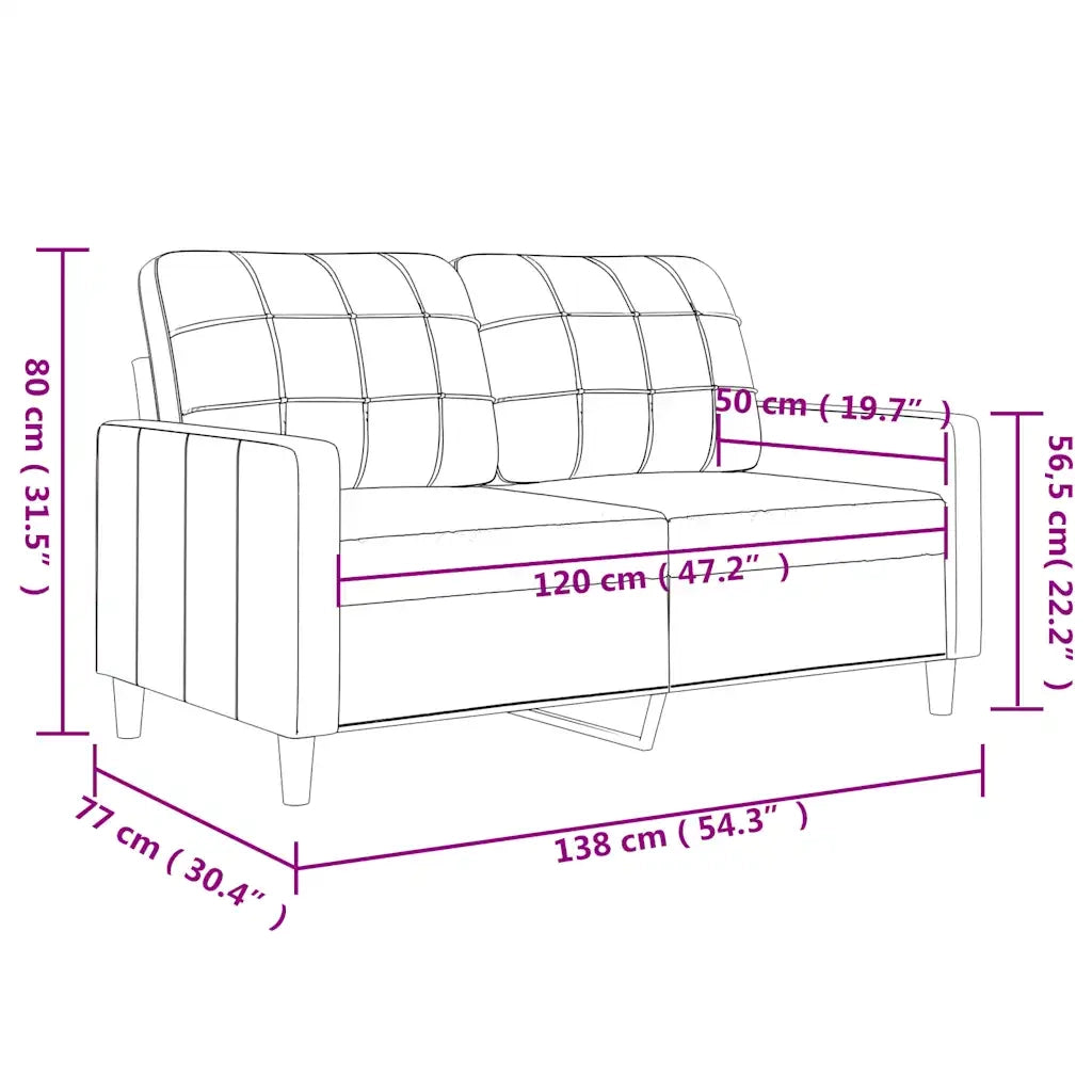 Divano a 2 Posti-Sofa 2 Posti Grigio 120 cm in Similpelle 612198