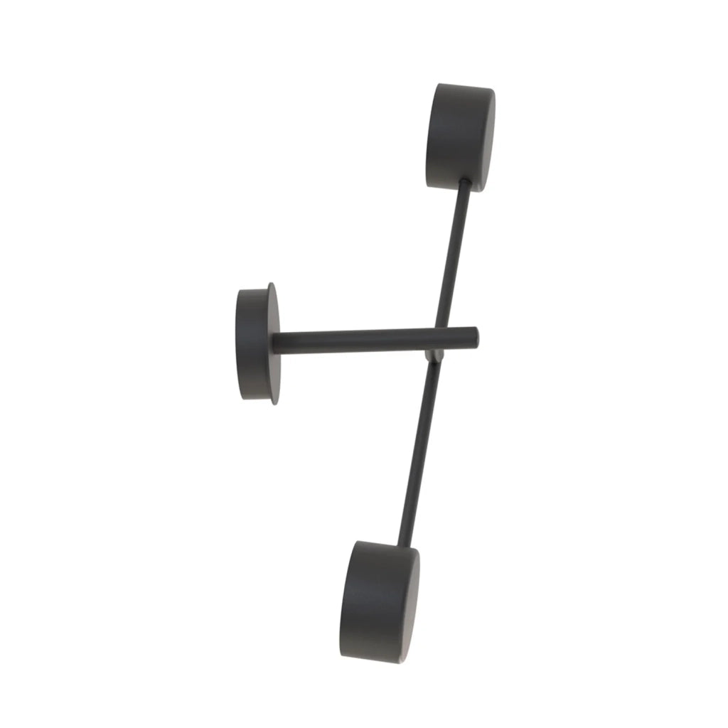 Applique Moderna Giove Acciaio Nero 2 Luci Gx53 Ip20