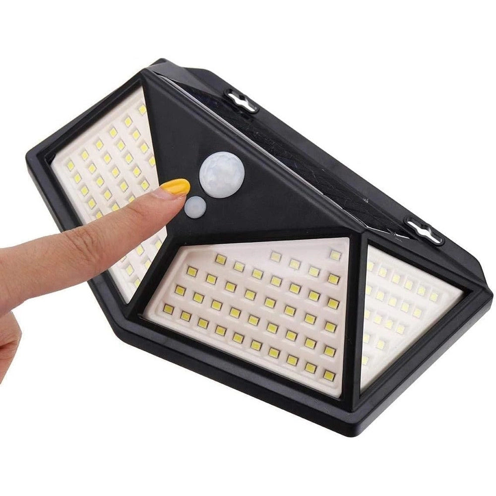 Trade Shop - 2 Pz Lampada Solare Esterno Giardino Faretto Fotovoltaico Sensore Luce 114 Led Faro -