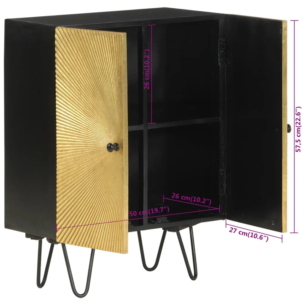 Credenza | Madia | Buffet da pranzo | Armadio da pranzo 55x30x75 cm in Legno Massello di Mango
