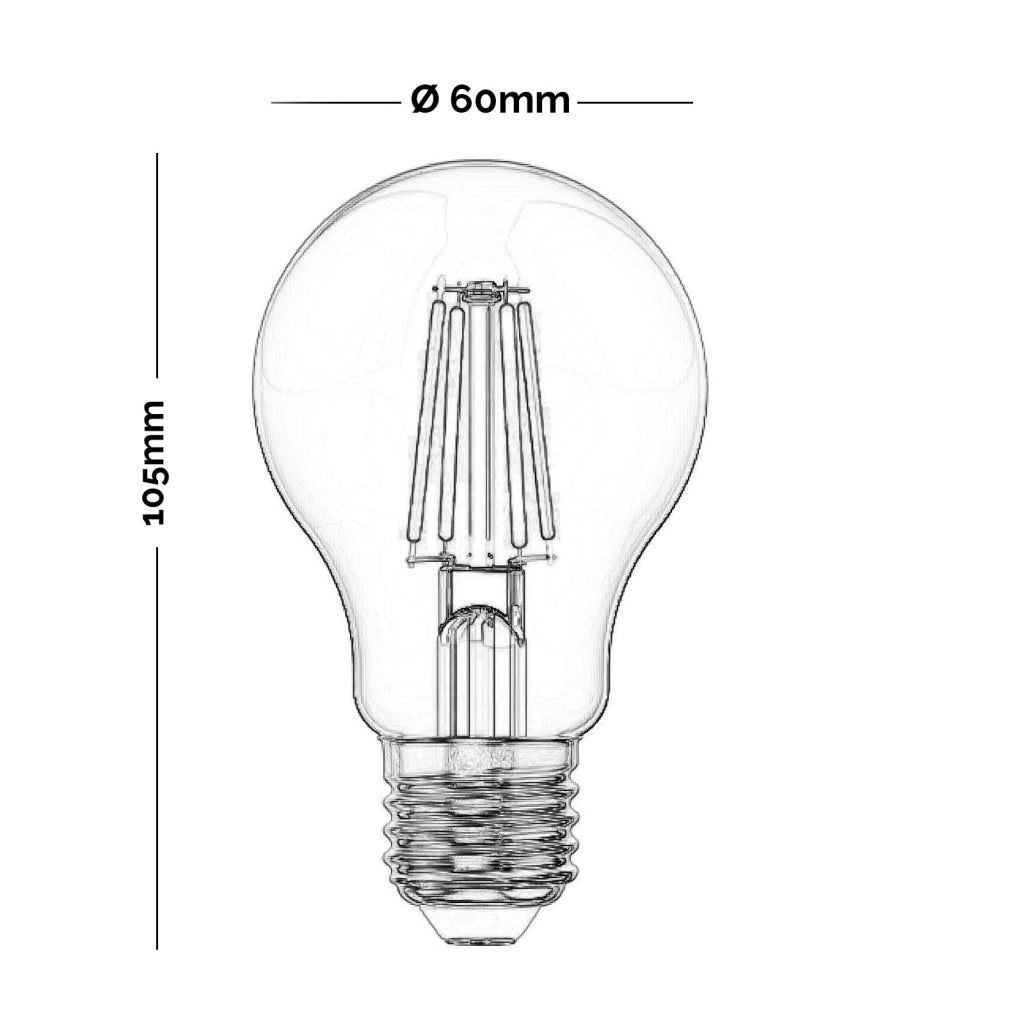 Lampadina A60 globo E27 LED 8W resa 85W lampada palla vetro luce 2700K decorativa pub bar locali taverna