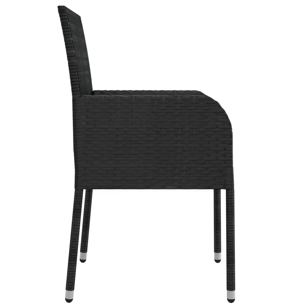 Sedie da Giardino con Cuscini 4 pz in Polyrattan Nere 319887