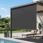 Tenda da Sole Verticale 250x160cm,Tende da Sole per Balconi,Protezione Solare, Resistente ai Raggi UV, Protezione Dal Vento e Sguardi Indiscreti, con Manovella, Grigio