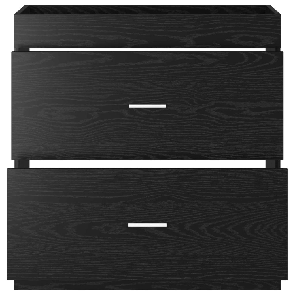 Mobiletto da Bagno Sotto Lavabo Rovere Nero 78,5 x 37,5 x 81 cm