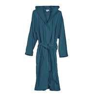 Accappatoio turchese 100% cotone taglia L con tasche cappuccio e cintura