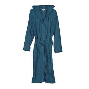 Accappatoio turchese 100% cotone taglia S con tasche cappuccio e cintura