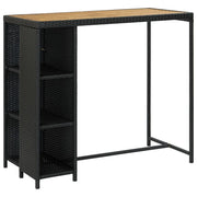 Set da Bar da Giardino 5 pz con Cuscini in Polyrattan Nero 3064920