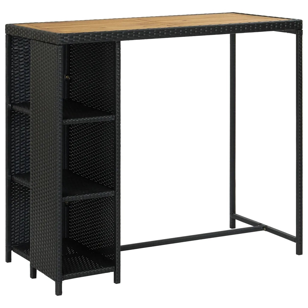 Set da Bar da Giardino 5 pz con Cuscini in Polyrattan Nero 3064920