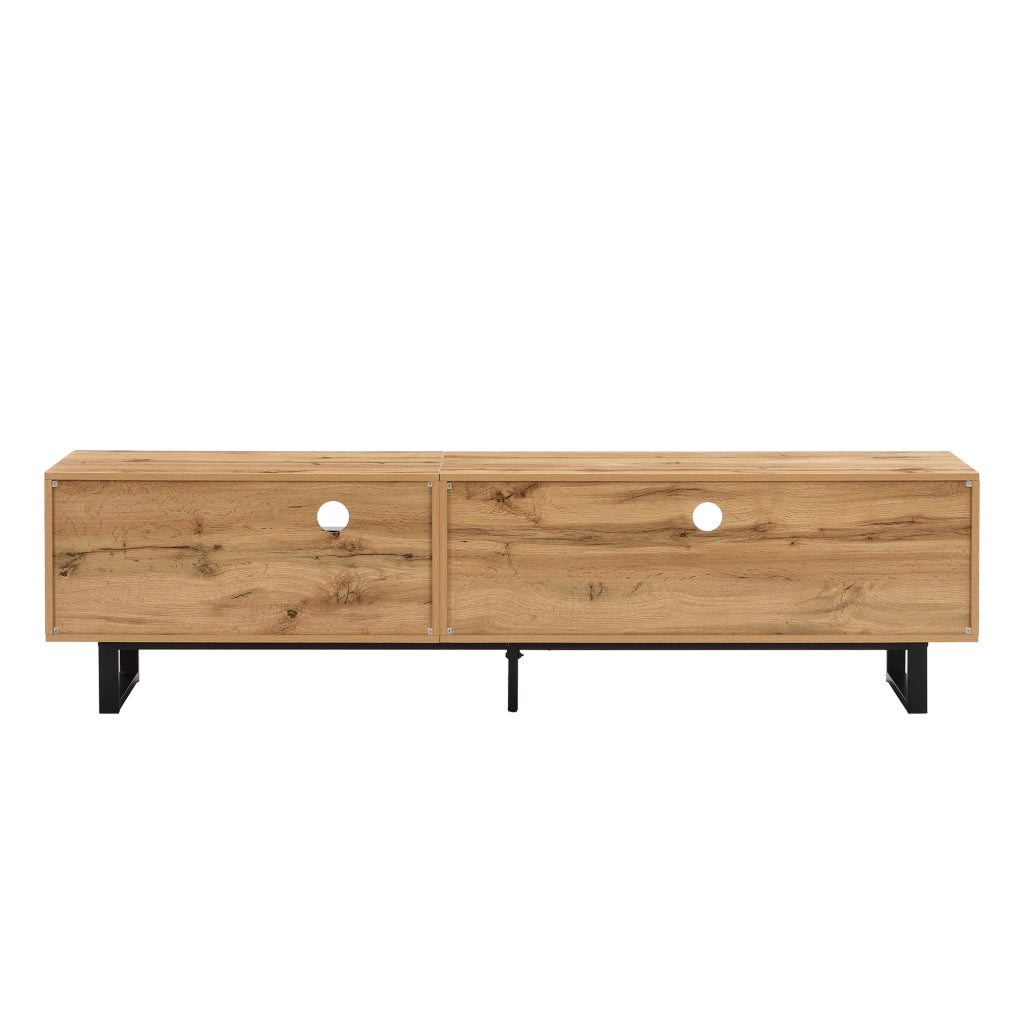 Mobile TV 190x40x50 cm; LED controllabili da app e ampio spazio; truciolare; colore naturale