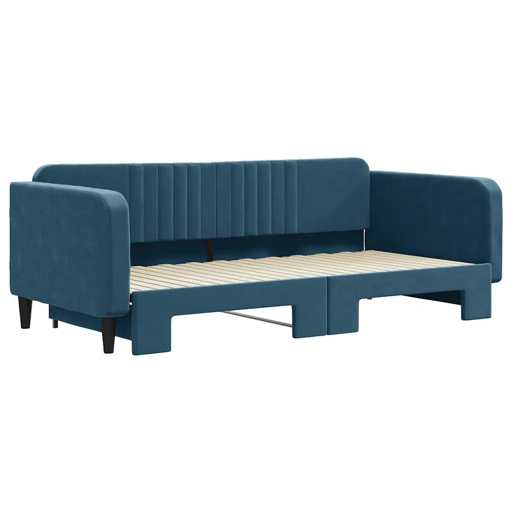 Divano letto | Sof¨¤ letto | Letto singolo Estraibile Blu 100x200 cm in Velluto