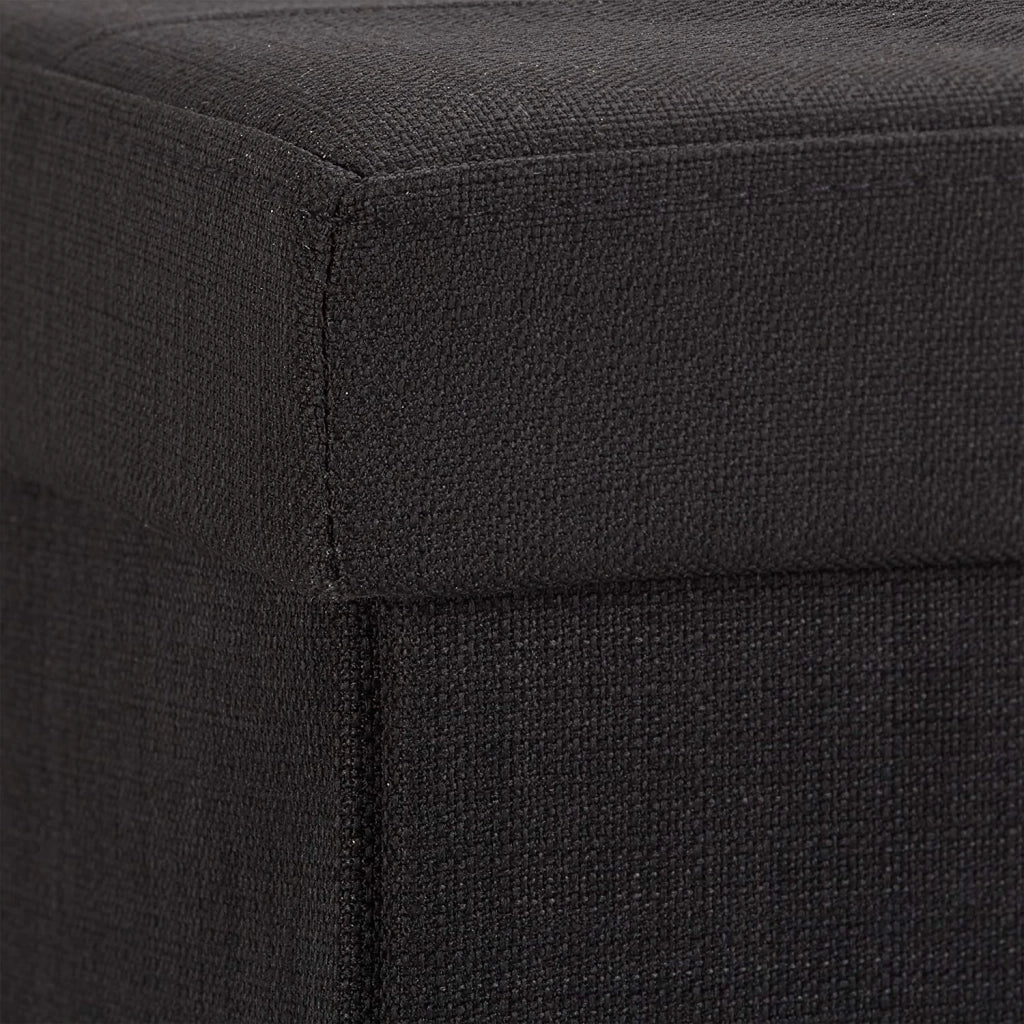 Panca sgabello pouf contenitore pieghevole poggiapiedi 76 cm lino nero 13_0002337