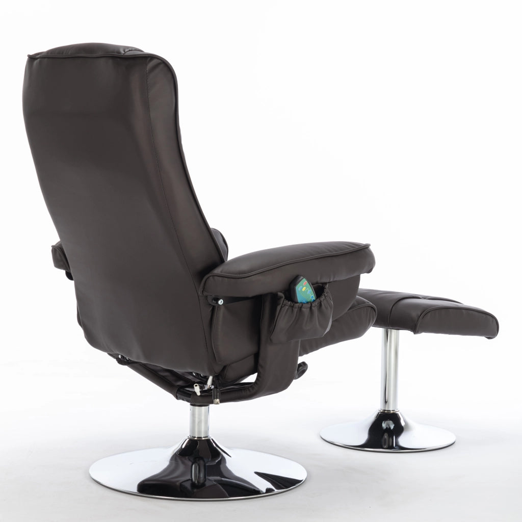 Poltrona Massaggiante con Poggiapiedi ¨C MINIMAL ¨C Similpelle Marrone, Relax Soggiorno