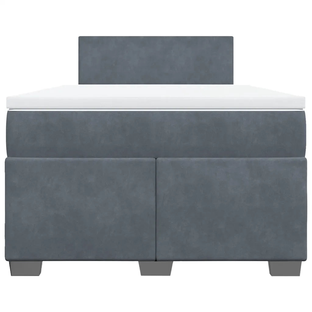 Giroletto a Molle con Materasso Grigio Scuro 120x190 cm Velluto