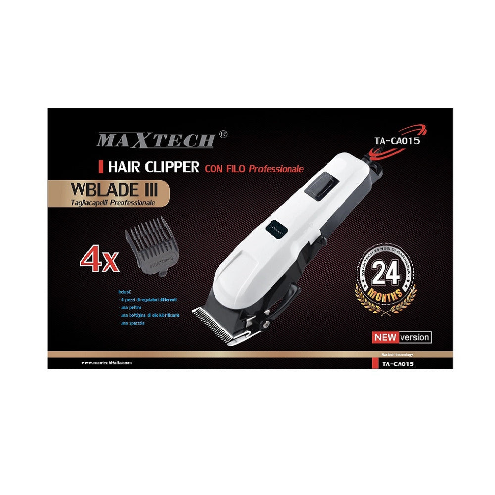 Trade Shop - Tagliacapelli Uomo Con Filo Regolabile Con Spazzola Lubrificante Uomo Maxtech Ta-ca015 -