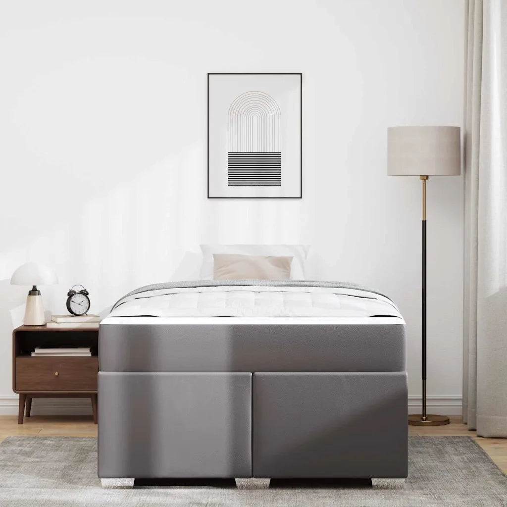 vidaXL Struttura del letto Grigio 120 x 190 cm Pelle sintetica