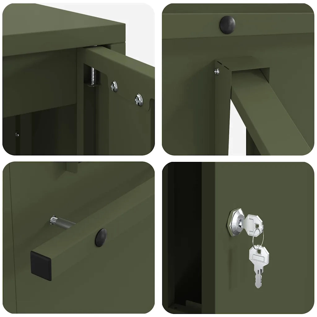 cassetta postalepastkastei Oliver verde 30 x 20 x 55 cm Acciaio 874950