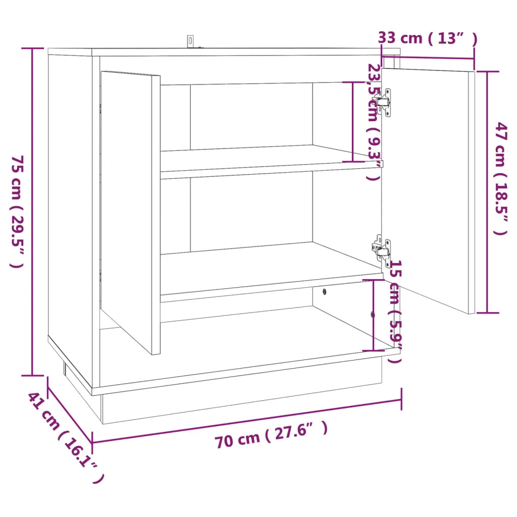 Credenza Rovere Sonoma 70x41x75 cm in Truciolato 809542