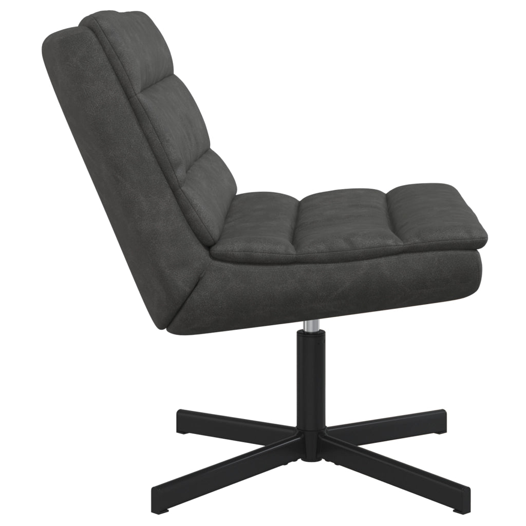 Sedia Girevole Nero Jet Poliestere, Metallo Standard Girevole