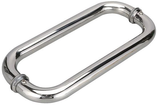 Maniglia per porta schiavona 12 pollici - Doppia maniglia con tirante - Acciaio inossidabile - Regolabile - Anticorrosivo - Finitura elegante - Maniglia per porta