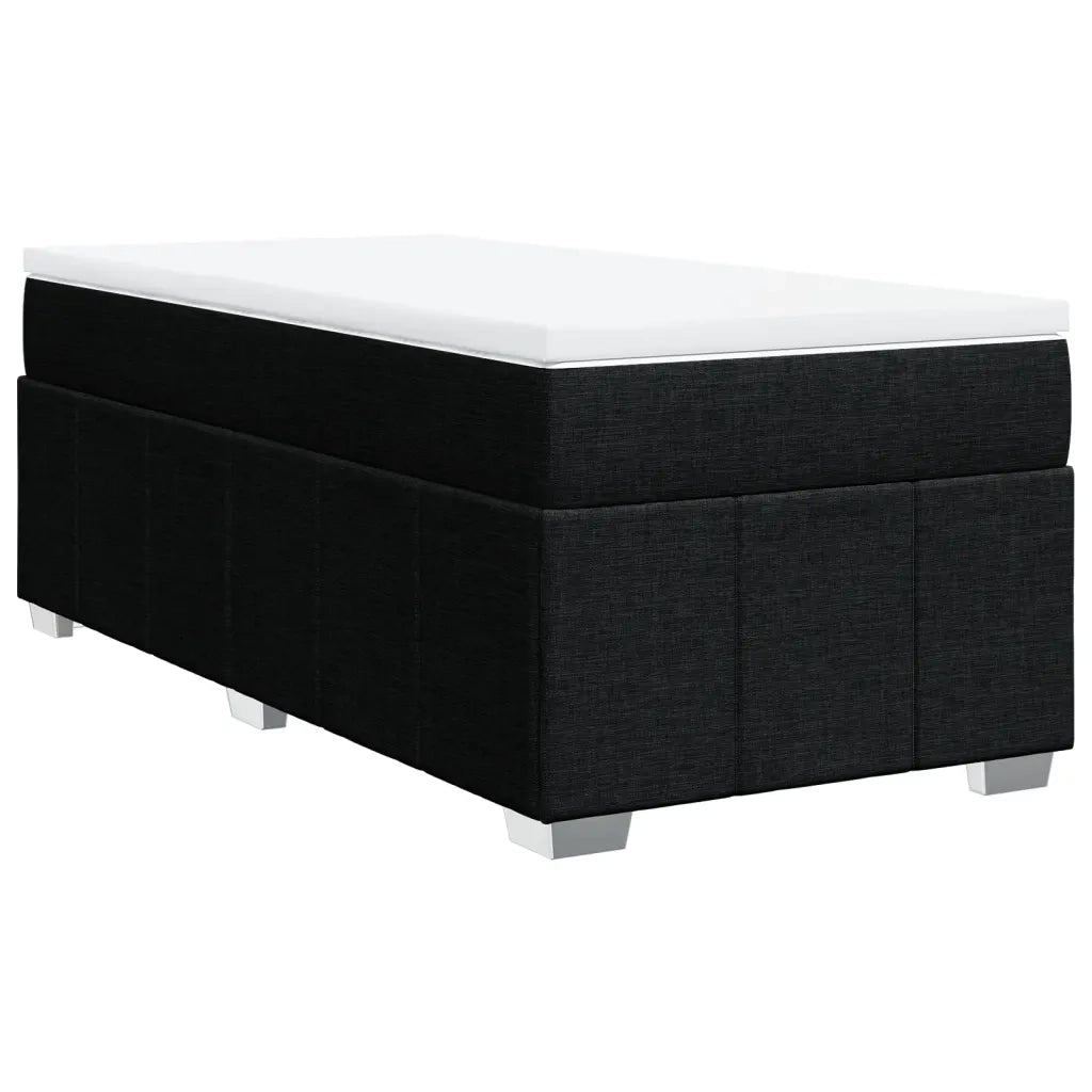 Giroletto a Molle con Materasso Nero 90x190 cm in Tessuto