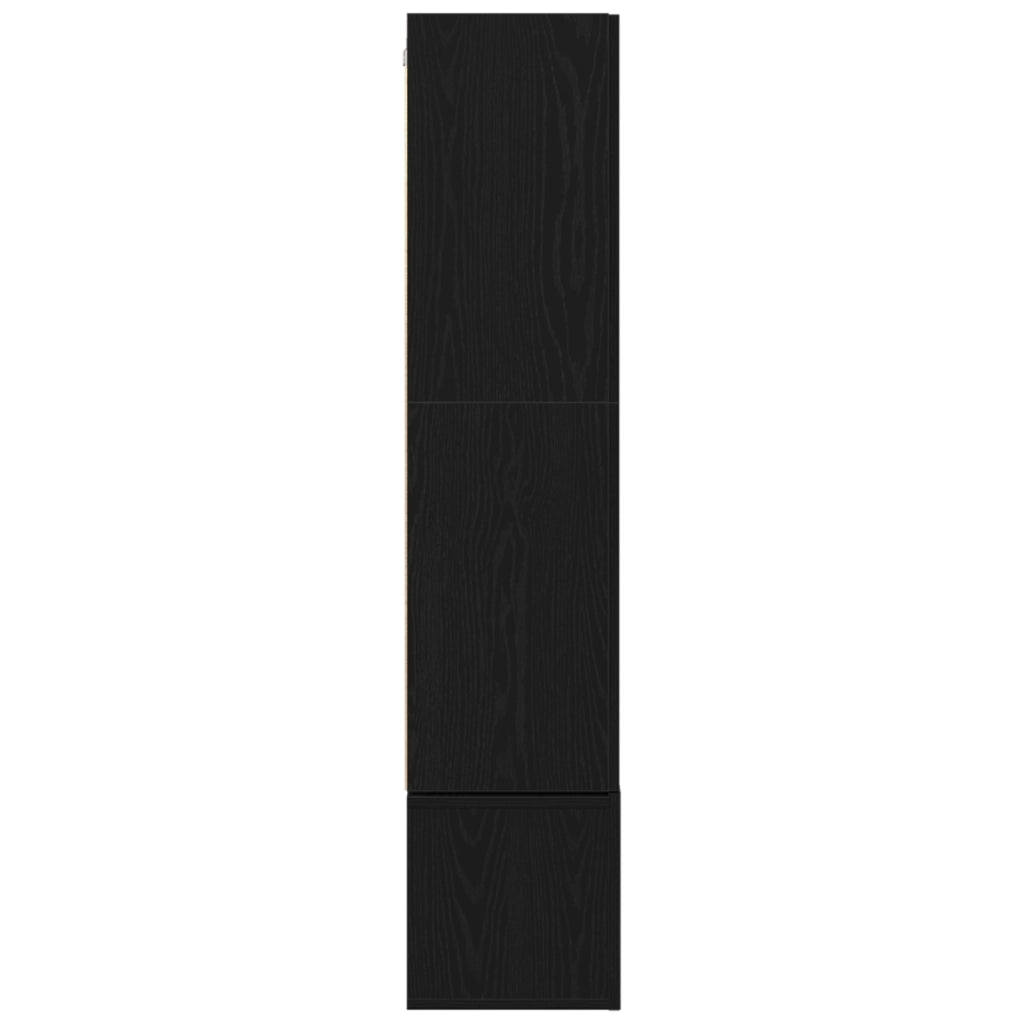 Set di 4 Pezzi di Mobile per TV da Parete in Legno Ingegnerizzato Nero