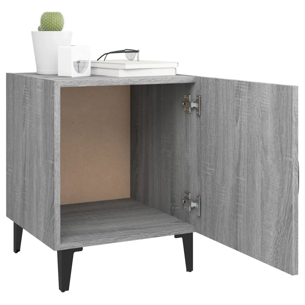 Comodini 2 pz-Set di 2 Tavolino da notte Grigio Sonoma in Legno Multistrato 702251