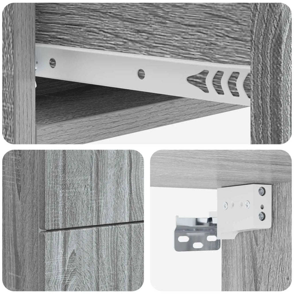 Mobiletto da notte a muro Grigio Sonoma 33 x 34,5 x 43 cm 898307