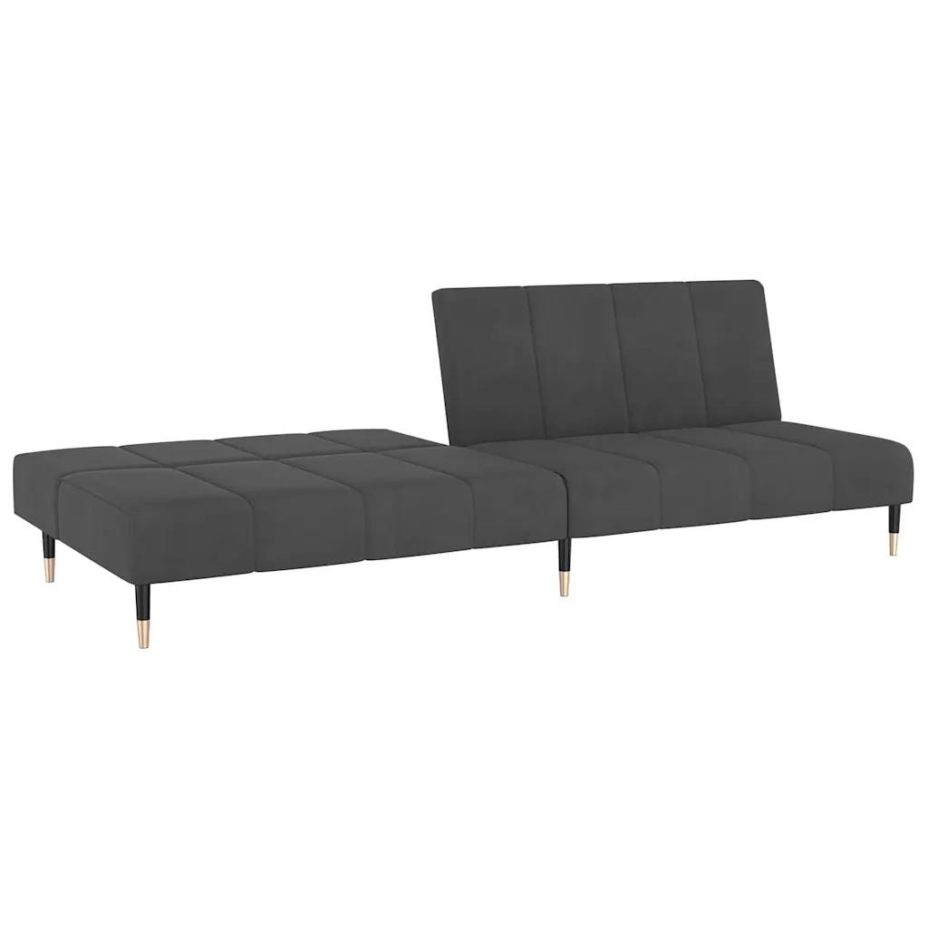 Divano Letto a 2 Posti Grigio Scuro in Velluto 375875