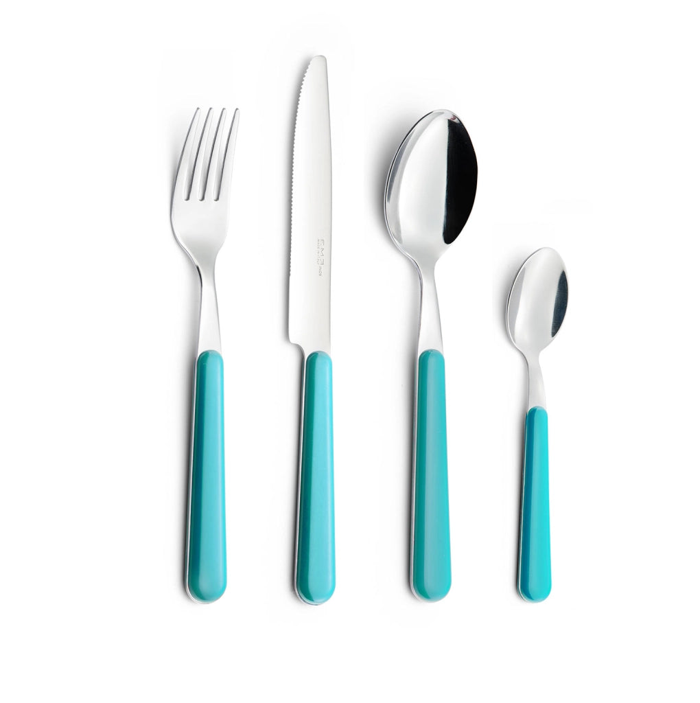 Servizio Set di Posate 24 pezzi in Acciaio Inox Eme Brio Turchese 68