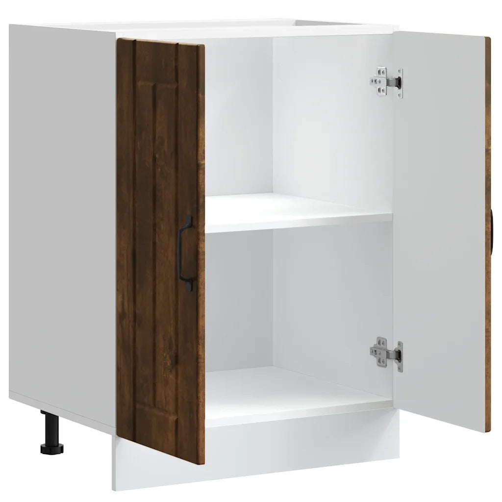 vidaXL Mobile Base Lavello Lucca Rovere Fumo in Legno Multistrato