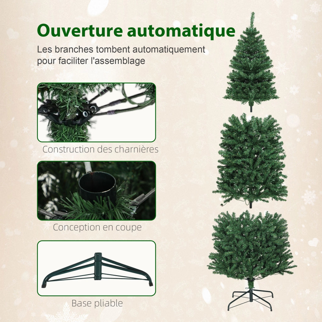 Albero di Natale Artificiale 180 cm ¨C zephmum ¨C Verde, LED Colorate, Telecomando, 899 Punte