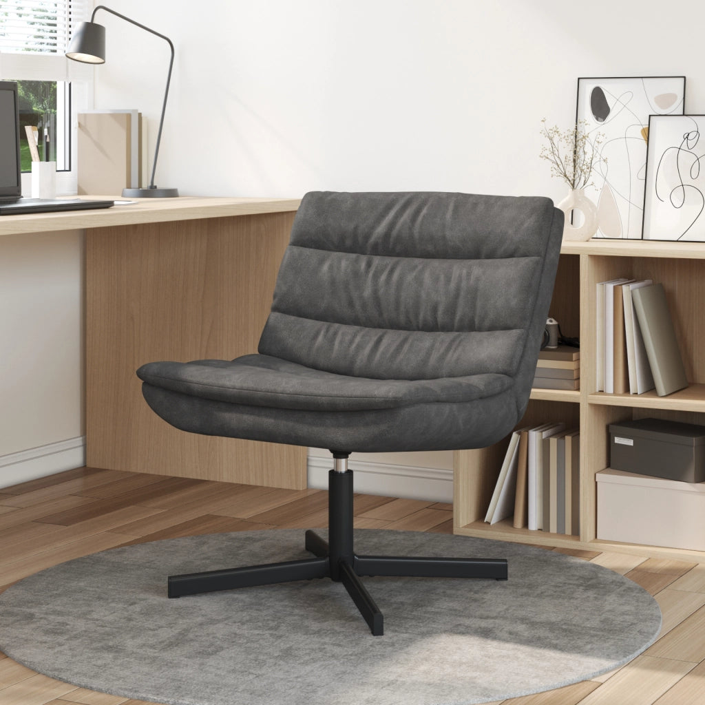 Sedia Girevole Nero Jet Poliestere, Metallo Standard Girevole