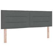 Letto con Rete a Molle con Materasso Grigio Scuro 160x200 cm Tessuto