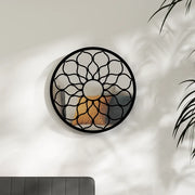 Specchio-Specchio DecorativoNero 60x3 cm Rotondo in Ferro per Uso Interno