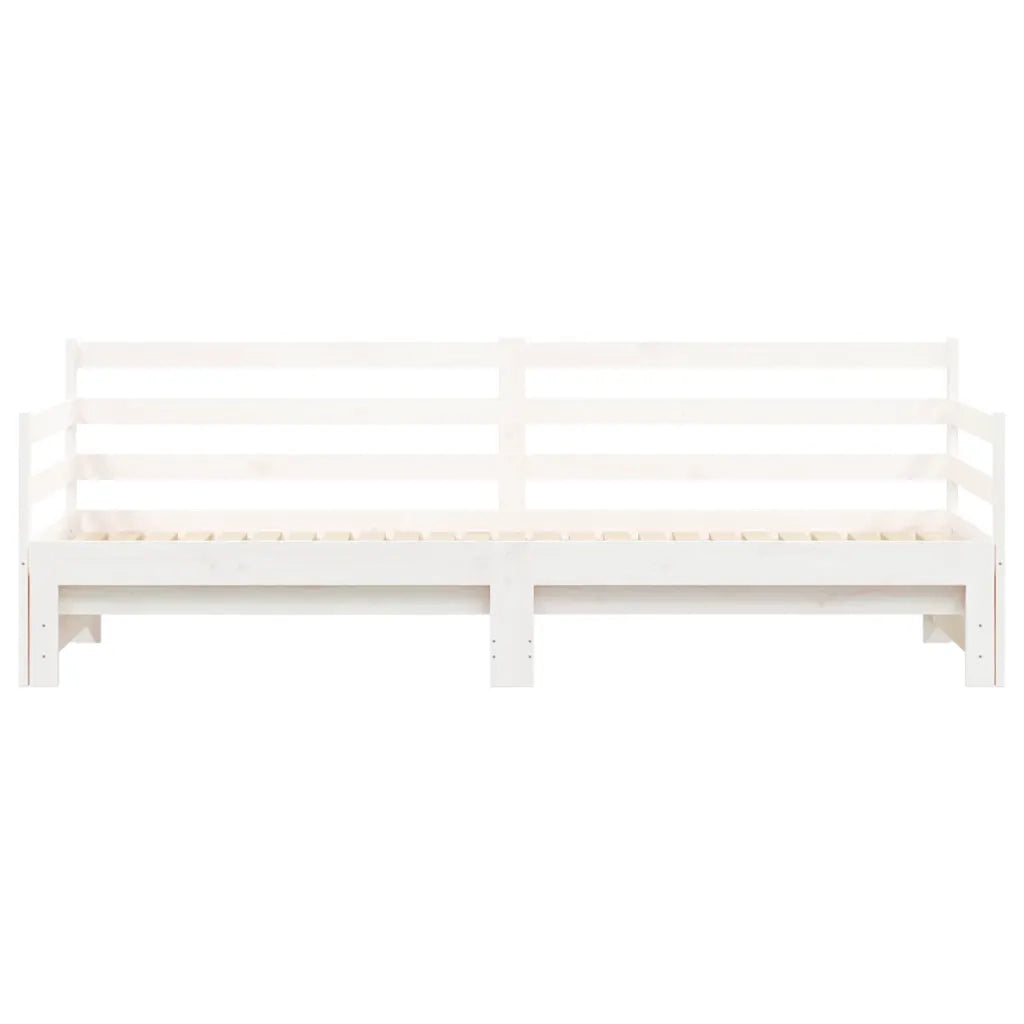 Divano Letto con Letto Estraibile Bianco 90x190cm Massello Pino 836154
