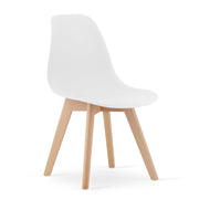 Sedia di design Kito bianca in polipropilene e faggio
