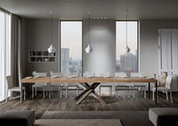 Tavolo Allungabile 120/380x90 cm Volantis Premium Quercia Natura Gambe Multicolore 4/C