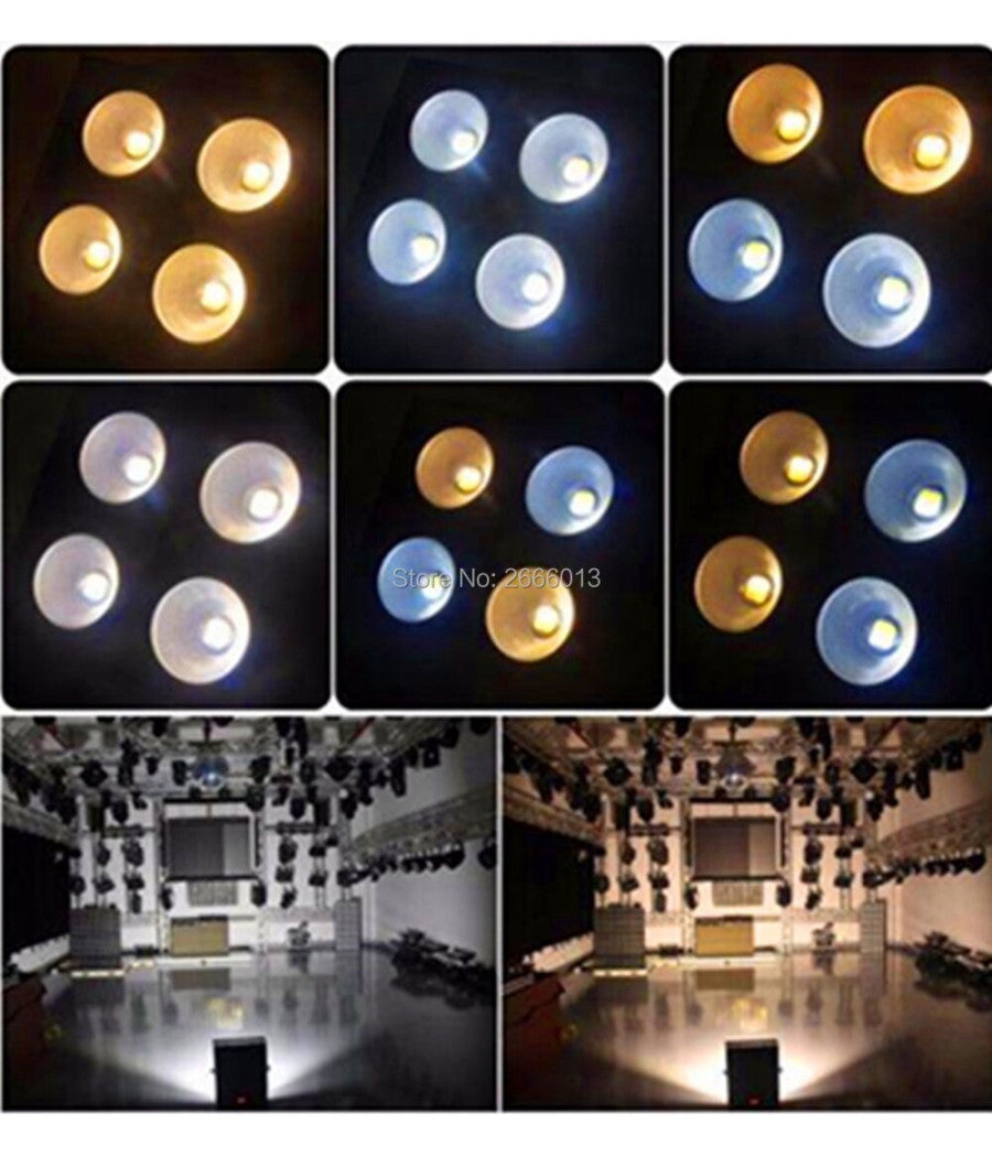 Accecatore Led 4 X 50 W Bianco Caldo + Naturale Blinder Dmx Color Change Strobo         