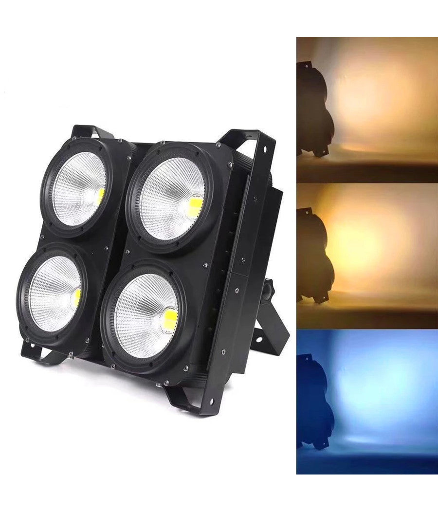 Accecatore Led 4 X 50 W Bianco Caldo + Naturale Blinder Dmx Color Change Strobo         