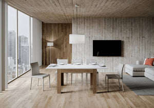 Tavolo Allungabile 120-180x90x77 cm Bibi Mix Bianco Frassino